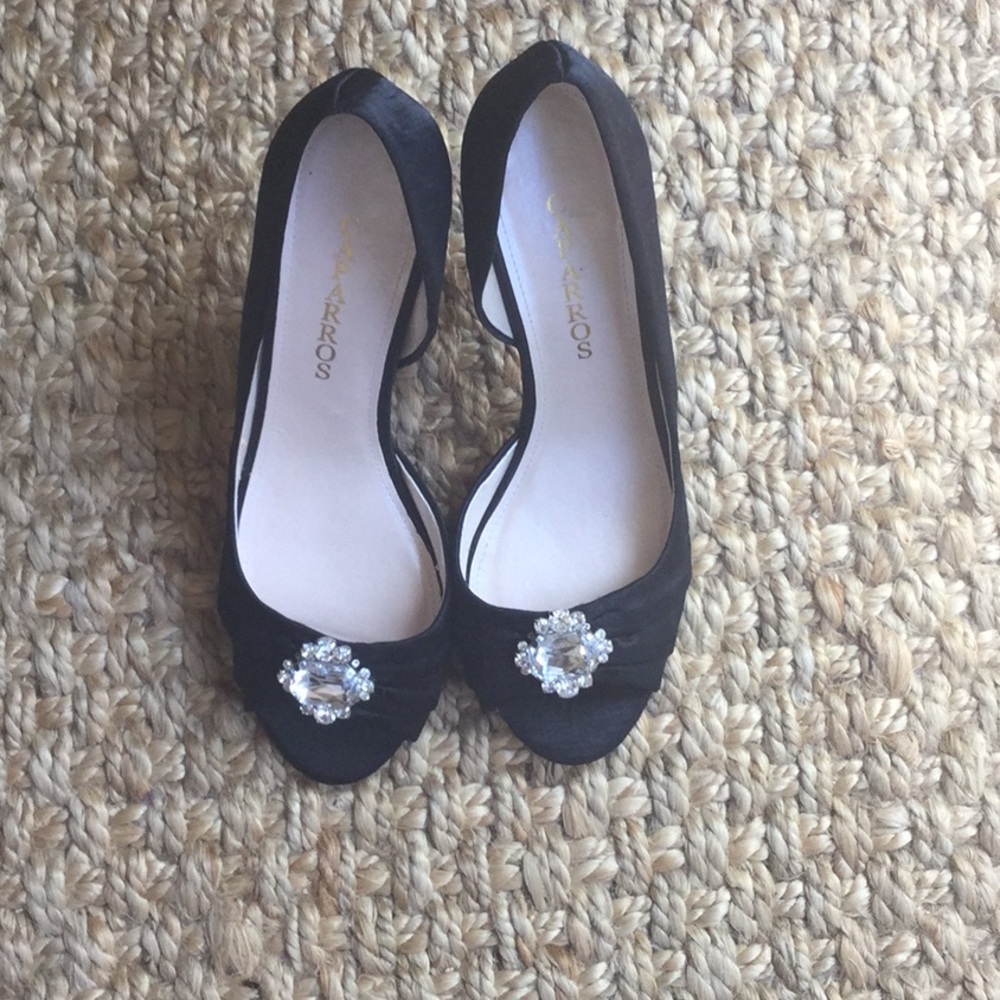 Caparros Black Satin Evening Pump